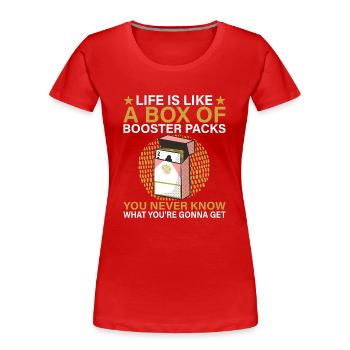 Jeu de cartes Card Player Poker - T-shirt bio Premium Femme - rouge - Devant - Mia (176cm)