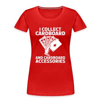 Jeu de cartes Card Player Poker - T-shirt bio Premium Femme - rouge - Devant - Mia (176cm)