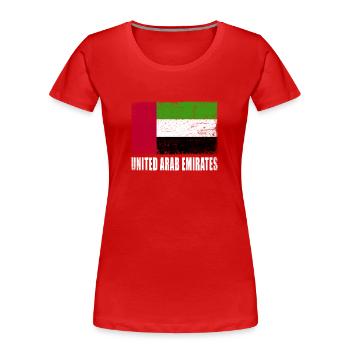 Drapeau des Émirats arabes unis - T-shirt bio Premium Femme - rouge - Devant - Mia (176cm)