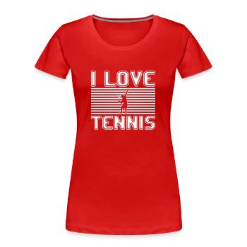 I love tennis - Women's Premium Organic T-Shirt - red - Front - Mia (176cm)