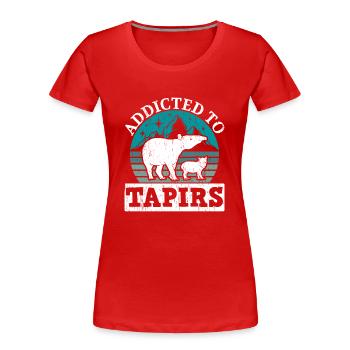 Süchtig nach Tapiren Wildlife Tier Zookeeper - Frauen Premium Bio T-Shirt - Rot - Vorne - Mia (176cm)