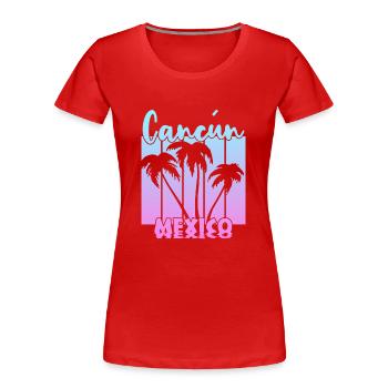 Cancun Mexico - Frauen Premium Bio T-Shirt - Rot - Vorne - Mia (176cm)