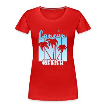 Cancun Mexico - Frauen Premium Bio T-Shirt - Rot - Vorne - Mia (176cm)