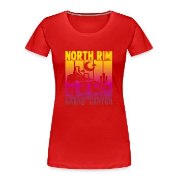 North Rim Grand Canyon Camping - Women's Premium Organic T-Shirt - red - Front - Mia (176cm)
