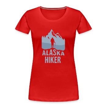 Alaska Hikers Hike Nature Hiking - Women's Premium Organic T-Shirt - red - Front - Mia (176cm)
