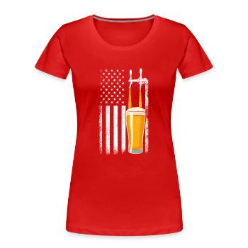 Beer USA Flag Bar Tap - T-shirt bio Premium Femme - rouge - Devant - Mia (176cm)