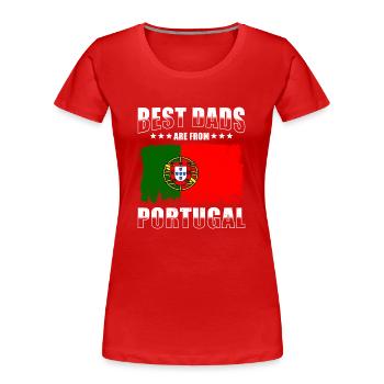 Portugiesischer Vater Beste Väter Porgutal - Frauen Premium Bio T-Shirt - Rot - Vorne - Mia (176cm)