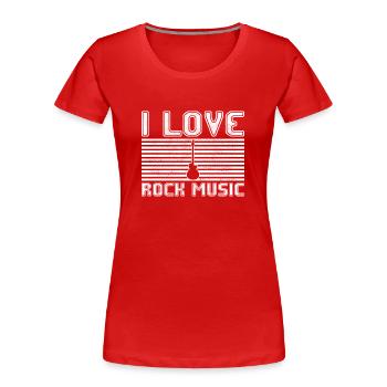 J’adore la musique rock - T-shirt bio Premium Femme - rouge - Devant - Mia (176cm)