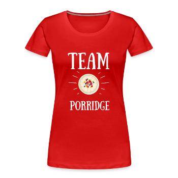 Porridge Cereal Grits Kasha Upma Rice And Oats - Frauen Premium Bio T-Shirt - Rot - Vorne - Mia (176cm)