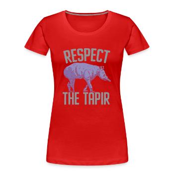 Respektiere den Tapir Wildtier Tierpfleger - Frauen Premium Bio T-Shirt - Rot - Vorne - Mia (176cm)