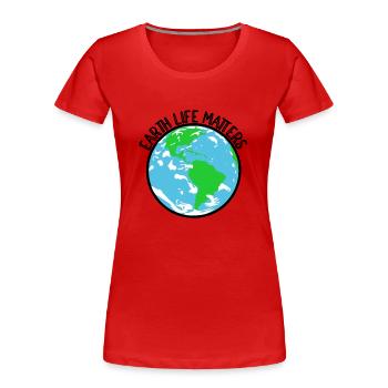 Naturschutz Klima Naturschützer Meer - Frauen Premium Bio T-Shirt - Rot - Vorne - Mia (176cm)
