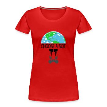 Naturschutz Klima Naturschützer Meer - Frauen Premium Bio T-Shirt - Rot - Vorne - Mia (176cm)