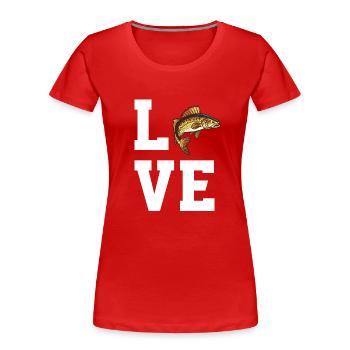 Liebe Zander - Frauen Premium Bio T-Shirt - Rot - Vorne - Mia (176cm)