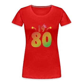 LGBT birthday with crown 1980 - Women's Premium Organic T-Shirt - red - Front - Mia (176cm)