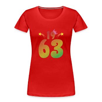LGBT birthday with crown 1963 - Women's Premium Organic T-Shirt - red - Front - Mia (176cm)