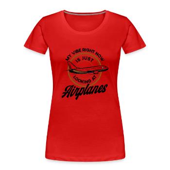 Flugzeug Pilot Flugzeuge Flugzeug Landung Geschenk - Frauen Premium Bio T-Shirt - Rot - Vorne - Mia (176cm)
