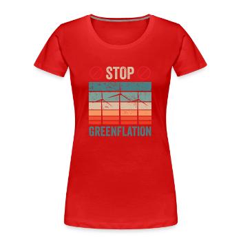 Greenflation Stop Green Inflation Energy - Women's Premium Organic T-Shirt - red - Front - Mia (176cm)