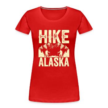 Wanderungen In Alaska Wandern Wanderung Wanderer - Frauen Premium Bio T-Shirt - Rot - Vorne - Mia (176cm)