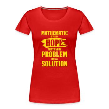 mathematics - Women's Premium Organic T-Shirt - red - Front - Mia (176cm)