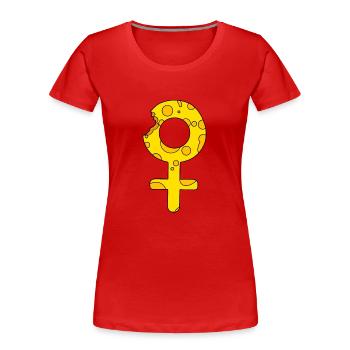 Femme - Symbole de féminité - T-shirt bio Premium Femme - rouge - Devant - Mia (176cm)