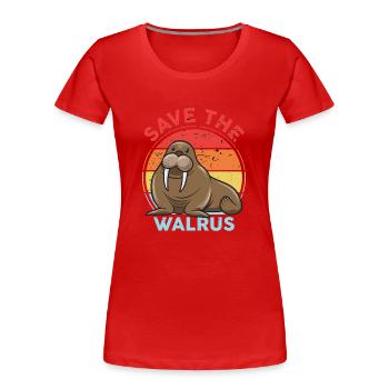 Save Walrus Walrus Animal Lover Animal Welfare Animal - Women's Premium Organic T-Shirt - red - Front - Mia (176cm)