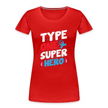 Insuline Junkie Diabète diabétique Sucre de type 1 - T-shirt bio Premium Femme - rouge - Devant - Mia (176cm)