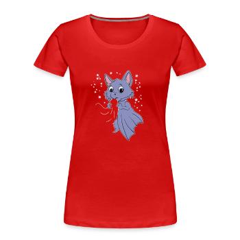 Kawaii Bat - Women's Premium Organic T-Shirt - red - Front - Mia (176cm)