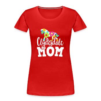 Clydesdale Pferd Zugpferd Motiv - Frauen Premium Bio T-Shirt - Rot - Vorne - Mia (176cm)