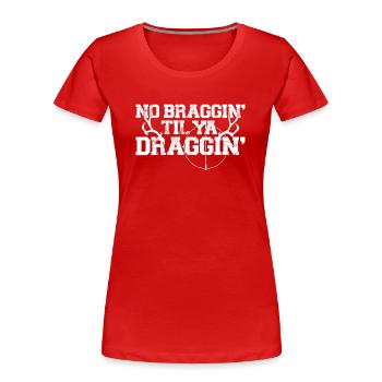 Buck Deer Hunting Hunter No - Women's Premium Organic T-Shirt - red - Front - Mia (176cm)