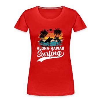 Malibu Surfen Kalifornien Surfer Strand - Frauen Premium Bio T-Shirt - Rot - Vorne - Mia (176cm)
