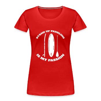 Stand Up Paddle Stand-up Paddler Surf Stand Up Paddle - T-shirt bio Premium Femme - rouge - Devant - Mia (176cm)