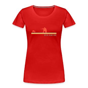 Buck Deer Hunting Hunter Retro - Frauen Premium Bio T-Shirt - Rot - Vorne - Mia (176cm)