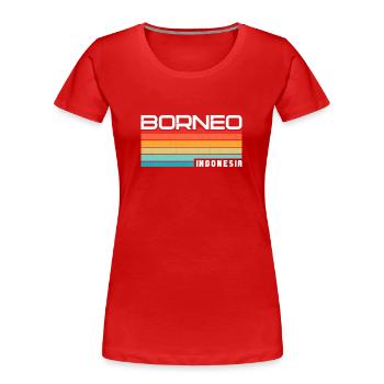 Vintage Urlaub Reise Borneo Indonesien Asien - Frauen Premium Bio T-Shirt - Rot - Vorne - Mia (176cm)