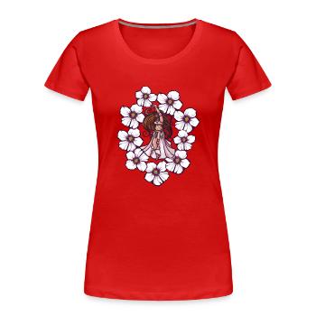 Danseuse du ventre - T-shirt bio Premium Femme - rouge - Devant - Mia (176cm)