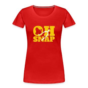 Oh Snap Wishbone Lustig Thanksgiving Abendessen - Frauen Premium Bio T-Shirt - Rot - Vorne - Mia (176cm)