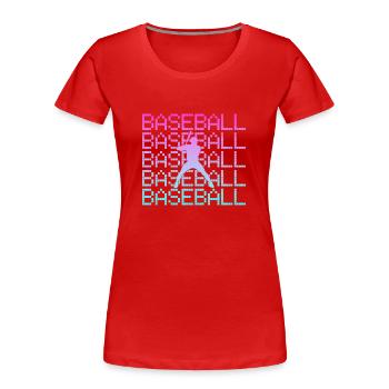 Baseball - Frauen Premium Bio T-Shirt - Rot - Vorne - Mia (176cm)