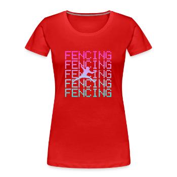 Fechten - Frauen Premium Bio T-Shirt - Rot - Vorne - Mia (176cm)