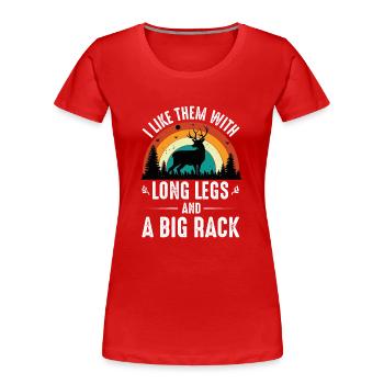 geweih hirsch reh jaeger berge huegel alpen wander - Frauen Premium Bio T-Shirt - Rot - Vorne - Mia (176cm)