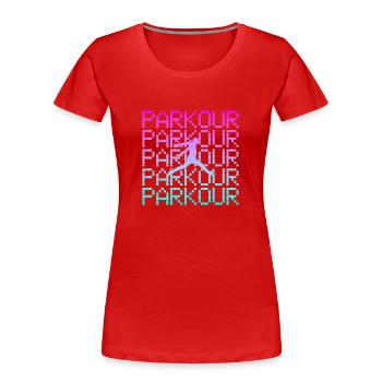 parkour - T-shirt bio Premium Femme - rouge - Devant - Mia (176cm)