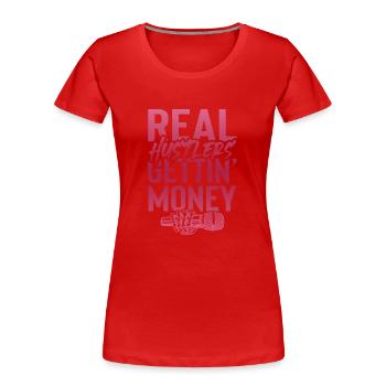 L’argent du gangster rap - T-shirt bio Premium Femme - rouge - Devant - Mia (176cm)