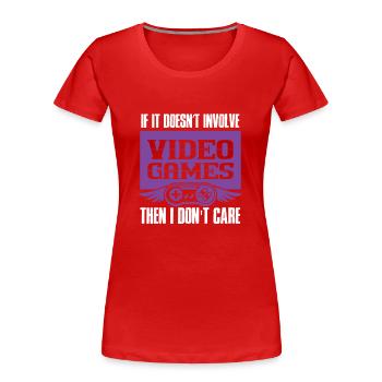gamer video games - Frauen Premium Bio T-Shirt - Rot - Vorne - Mia (176cm)