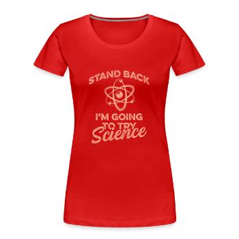 science atom - Women's Premium Organic T-Shirt - red - Front - Mia (176cm)