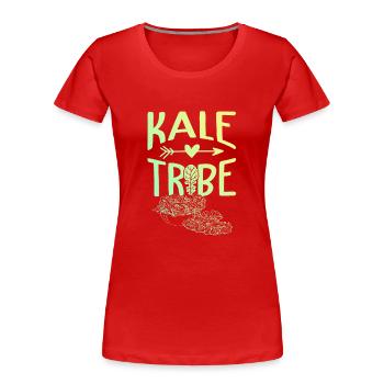 grünkohl kohl vegan - Frauen Premium Bio T-Shirt - Rot - Vorne - Mia (176cm)