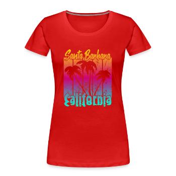 Vintage Santa Barbara Sunset - Women's Premium Organic T-Shirt - red - Front - Mia (176cm)