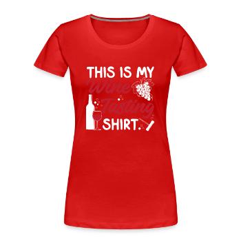 Dégustation de vin de sommelier - T-shirt bio Premium Femme - rouge - Devant - Mia (176cm)