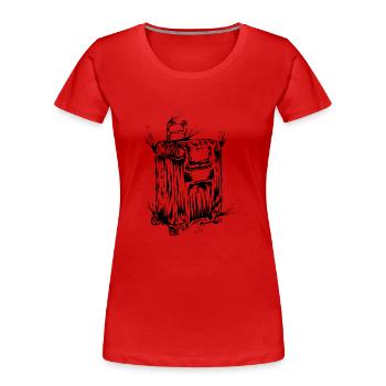 Koffer Reisen - Frauen Premium Bio T-Shirt - Rot - Vorne - Mia (176cm)