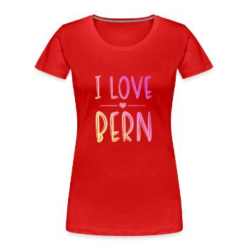 J’aime Berne - T-shirt bio Premium Femme - rouge - Devant - Mia (176cm)