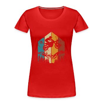 Dirt Bike Rider Motocycle Freestyle Motocross - Women's Premium Organic T-Shirt - red - Front - Mia (176cm)
