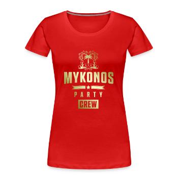 Équipage de mykonos - T-shirt bio Premium Femme - rouge - Devant - Mia (176cm)