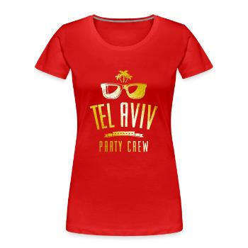 Tel Aviv Party Crew - T-shirt bio Premium Femme - rouge - Devant - Mia (176cm)